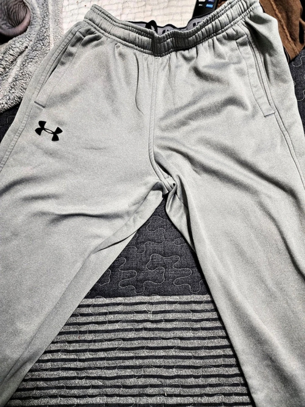 Under Armour Rival Fleece Open Hem Pants Gray Small
